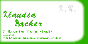 klaudia macher business card